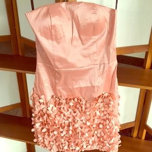 Strapless Coral Cocktail Dress